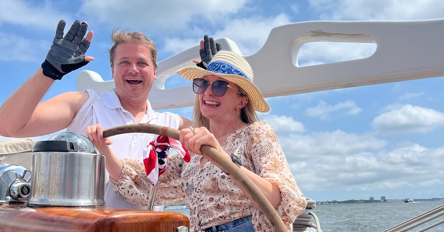 Emily Burnaman Takes The Helm of The Ship on A New York City Boat Tour - Recently Acquiring Her Boating License and Certificate