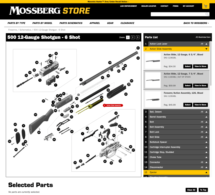 Mossberg 500 Schematic