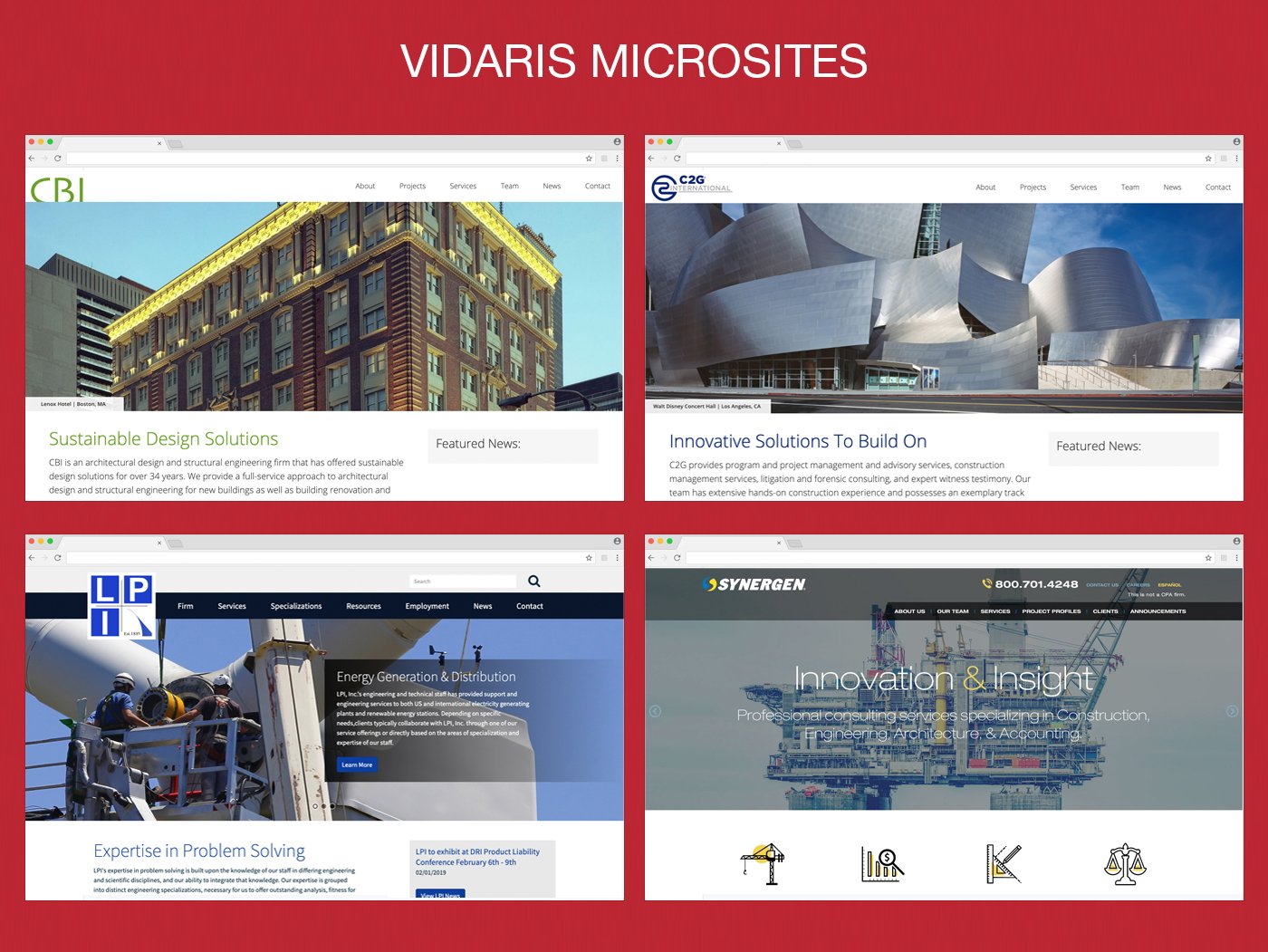 Vidaris microsites